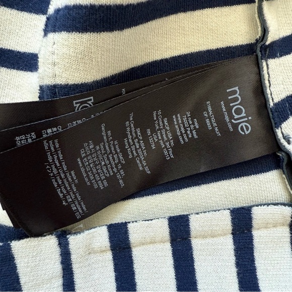 MAJE leather navy women jacket size 36 FR or 6 US Retail 750$ - Picture 7 of 10